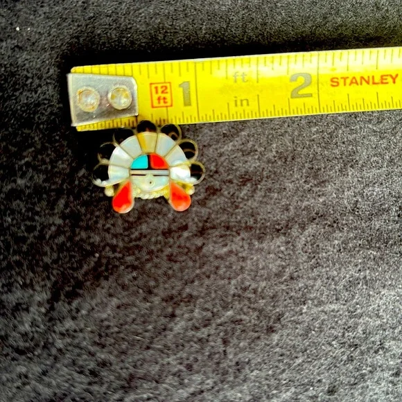 Zuni, Sterling, silver surface pin - Picture 6 of 6